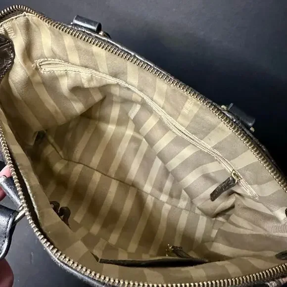 Brahmin Duxbury Croc Embossed Stachel Bag Purse Plum Brown Please READ details - Picture 4 of 12